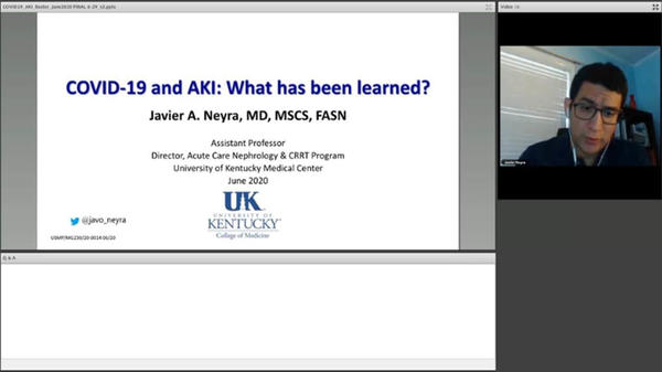 Dr. Neyra's key learnings on COVID-19 and AKI.